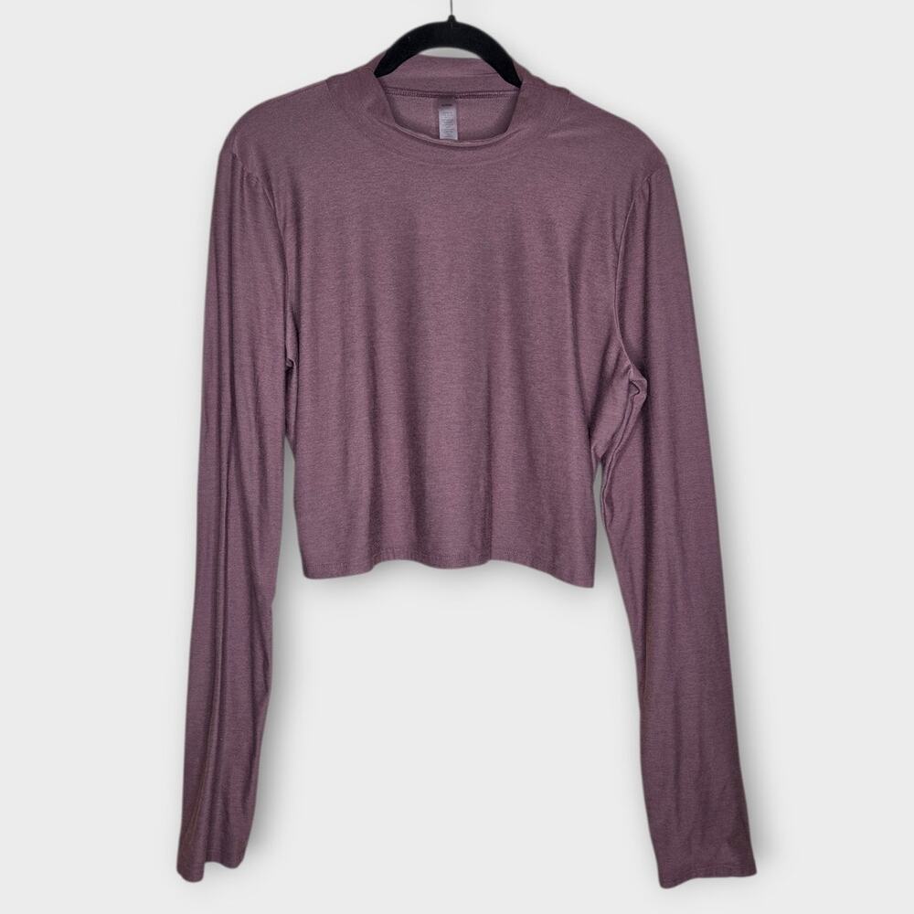 Beyond Yoga Featherweight Moving On Long Sleeve Crop Top Truffle Heather XL